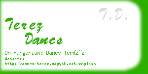terez dancs business card